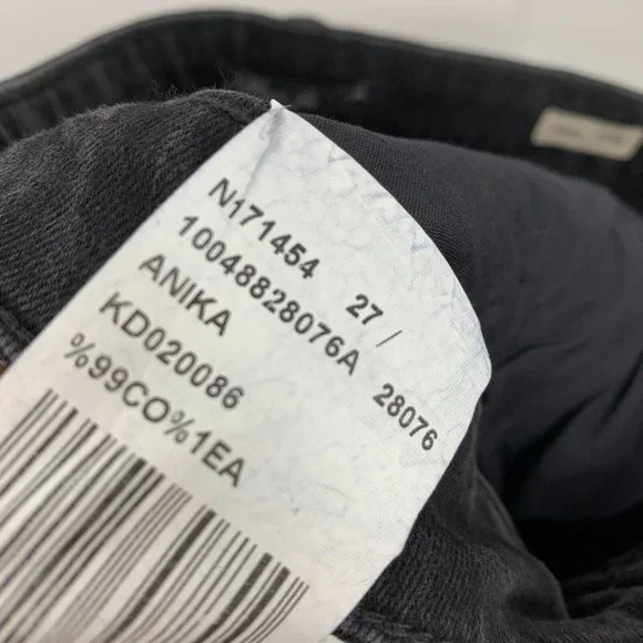 Mavi Jeans Black Anika Mid Rise Crop Flare Raw Hem NWT - Picture 11 of 11